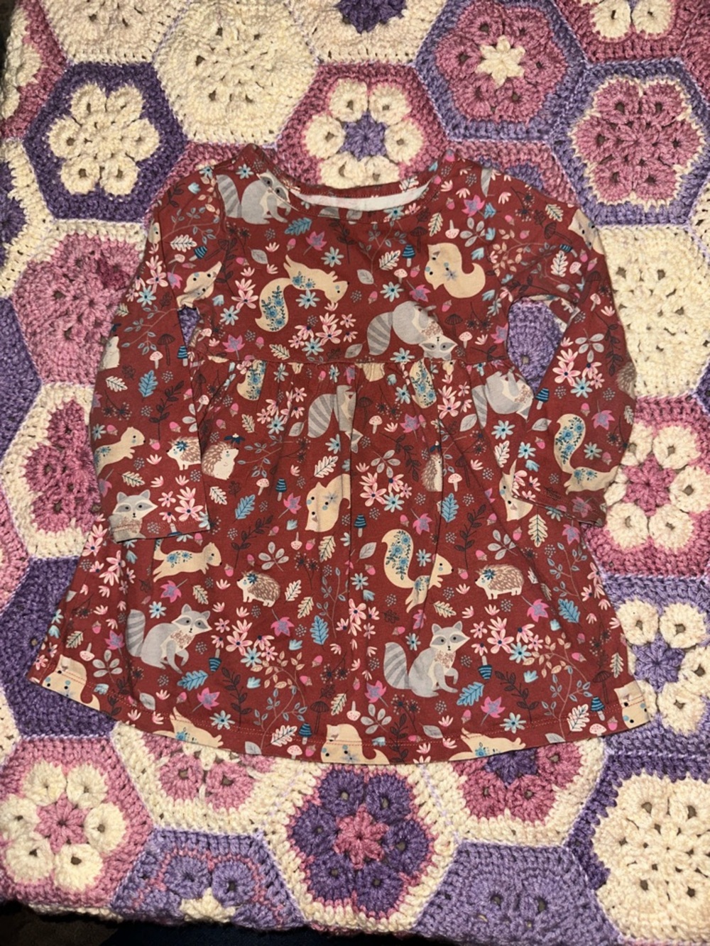 wonder nation Rust Floral & Forest Animal Long Sleeve Top